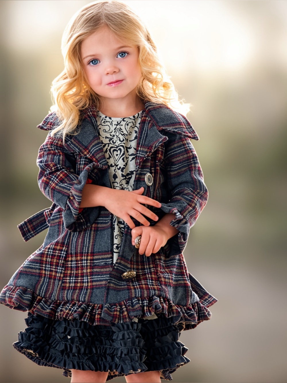 Persnickety Fancy Vintage Frock Frankie Trench Coat Belted Plaid